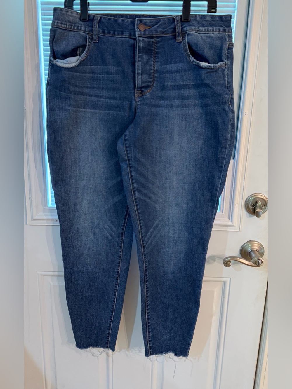 Maurices Dark Blue Raw Hem Jeans Size L